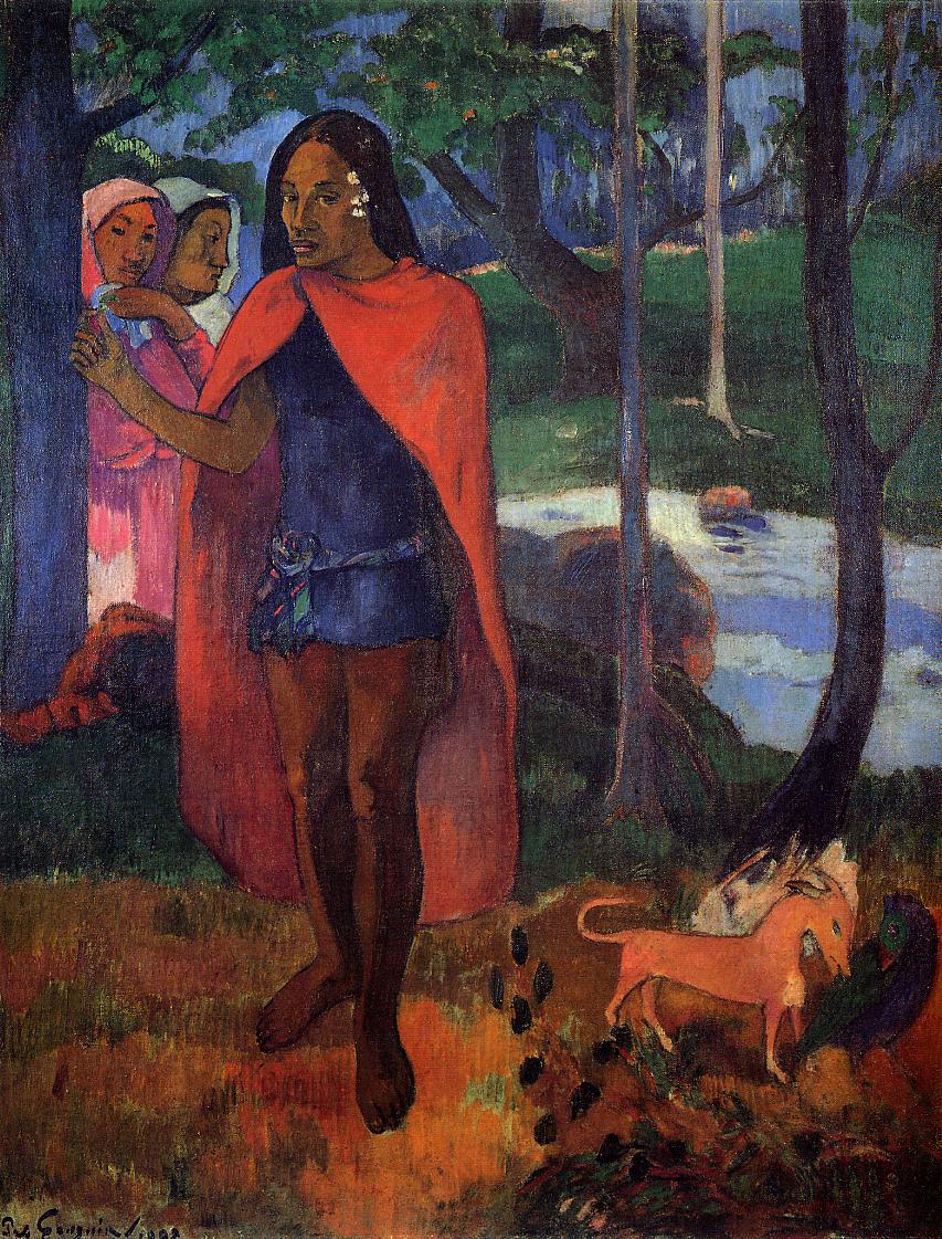 Paul Gauguin, The Sorcerer of Hiva Oa (Marquesan Man in the Red Cape), 1902